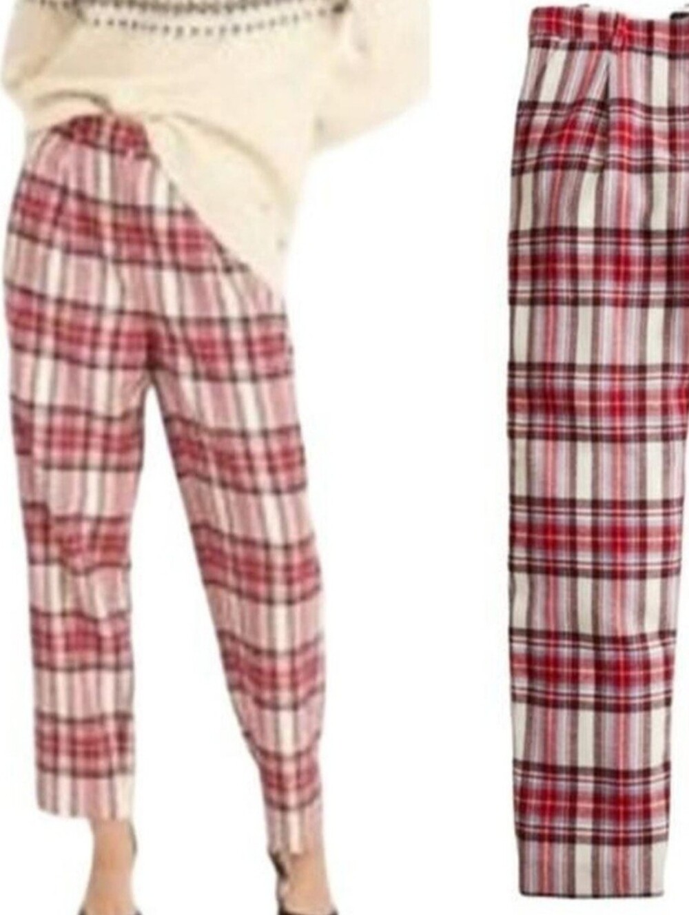 H&M Cropped Plaid Pants
